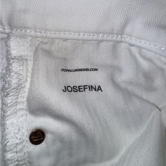 7 FOR ALL MANKIND Broken Twill Josefina Boyfriend Jeans in White - Picture 7 of 16